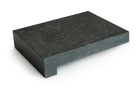 0 ABSOLUTE BLACK Basalt, geflammt & gebürstet VK 4/7 geschliffen & gefast HK geschliffen & gefast